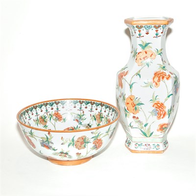 Lot 366 - Pair of Chinese Porcelain Vases and a Bowl en...