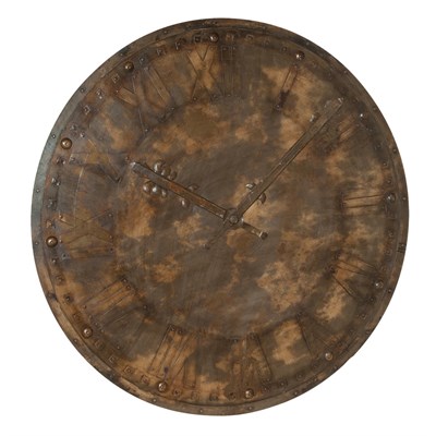 Lot 190 - Painted Metal Clock-Form Wall Applique...