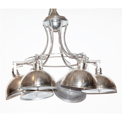 Lot 348 - Industrial Style Chromed Metal Six-Light Light...