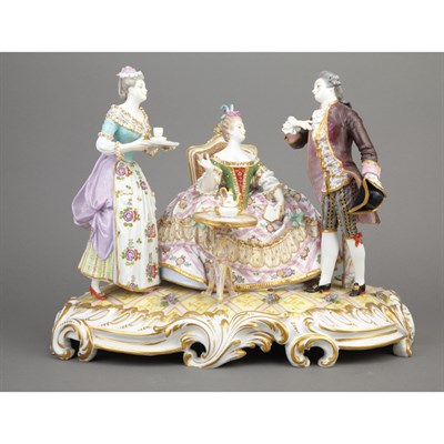 Lot 183 - Continental Gilt and Polychrome Decorated...