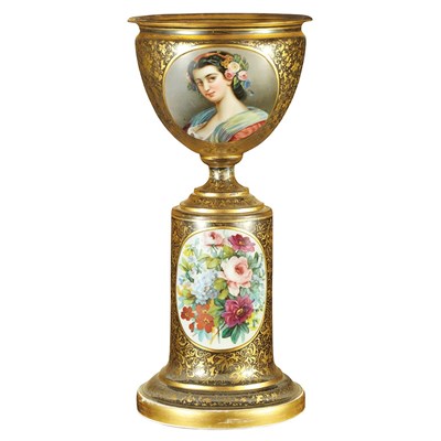 Lot 483 - Continental Gilt and Polychrome Decorated Mold...
