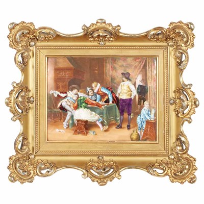 Lot 127 - French Limoges Style Enameled Copper Plaque...