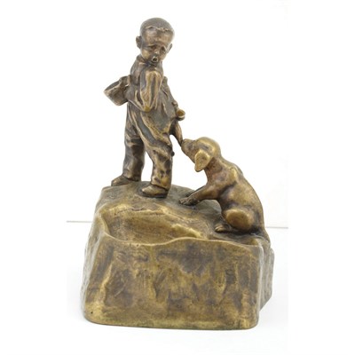 Lot 672 - Austrian Art Nouveau Gilt-Bronze Figural Vide...
