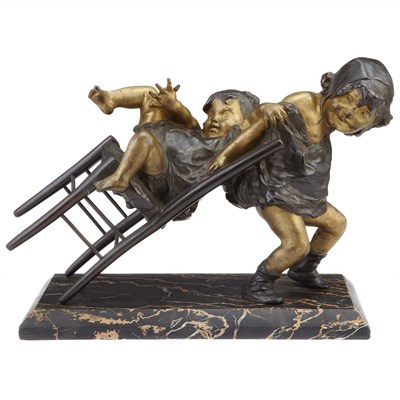 Lot 407 - Spanish Parcel Gilt and Patinated-Bronze...
