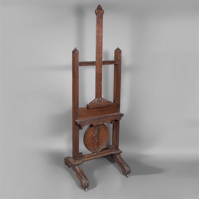 Lot 172 - Louis XVI Style Carved Oak Easel With an oval...