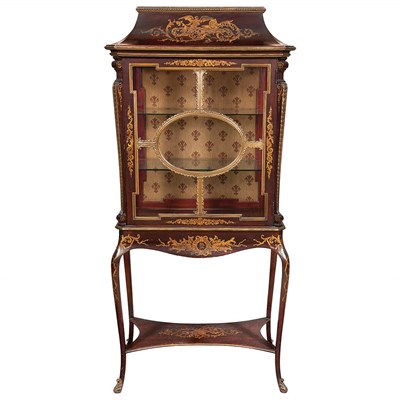 Lot 102 - Rococo Style Parcel Painted Mahogany Vitrine...