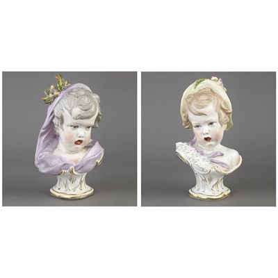 Lot 116 - Pair of Meissen Style Polychrome Decorated...