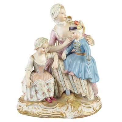 Lot 118 - Meissen Porcelain Figural Group of a Mother...