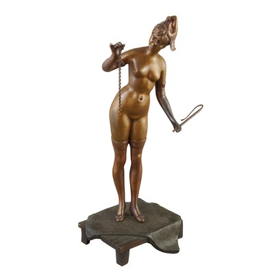 Lot 151 - Austrian Art Deco Bronze Hidden Erotic Figure...