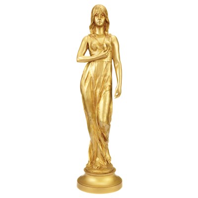 Lot 572 - German Art Nouveau Gilt-Bronze Figure of a...