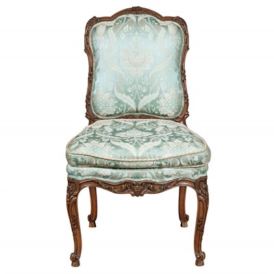 Lot 235 - Set of Twelve Louis XV Style Carved Oak Dining...
