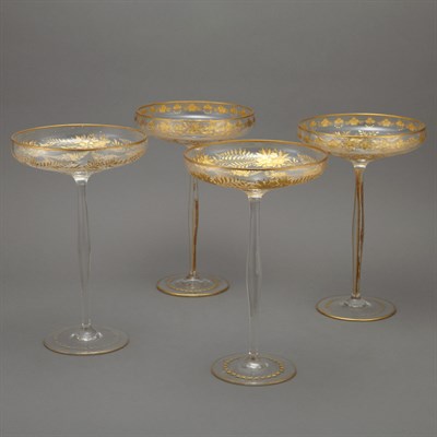 Lot 602 - Set of Four Continental Art Nouveau Style Gilt...