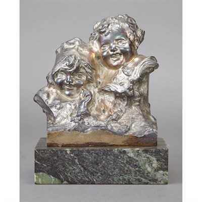 Lot 412 - Two Parcel Gilt or Silvered Bronze Figures of...