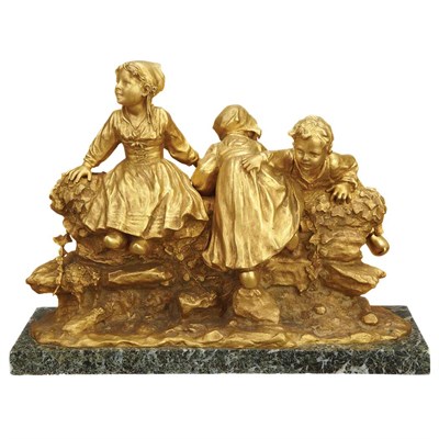 Lot 180 - Italian Gilt-Bronze Figural Group of Three...