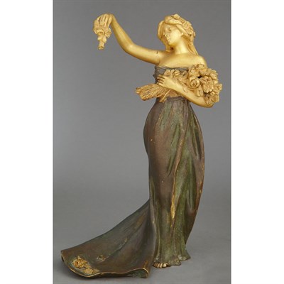 Lot 670 - Belgian Art Nouveau Gilt and Patinated-Bronze...