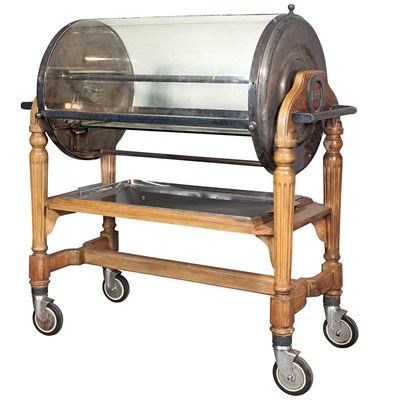 Lot 746 - French Chrome Plated, Glass, Oak and Walnut...