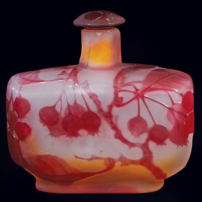 Lot 585 - Two Galle Acid Etched Cameo Glass Perfume...