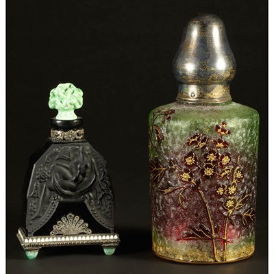 Lot 592 - Austrian Art Deco Metal Mounted Molded Glass...