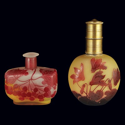 Lot 600 - Two Galle Acid Etched Cameo Glass Articles...