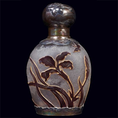 Lot 599 - Daum Art Nouveau Silver Mounted Acid Etched...