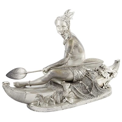 Lot 741 - French Silvered Bronze Figure of a Native...