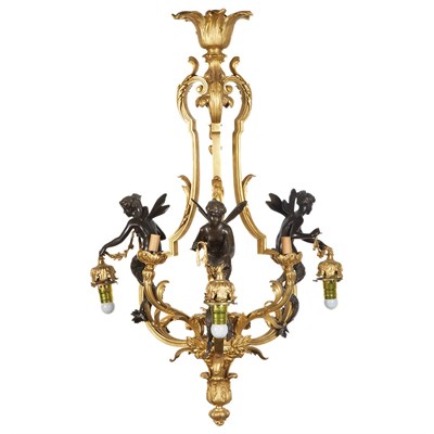 Lot 396 - Louis XVI Style Gilt and Patinated-Bronze...