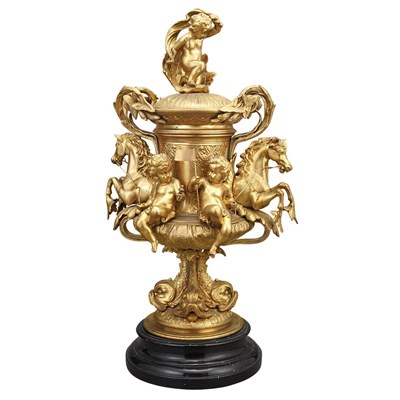 Lot 128 - Louis XIV Style Gilt-Metal Urn First quarter...