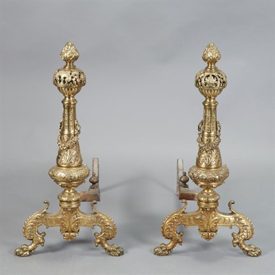 Lot 231 - Pair of Renaissance Style Brass and Iron...