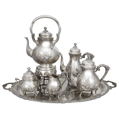 Lot 340 - Continental Silver Footed Tea and Coffee...