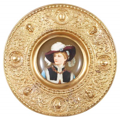 Lot 125 - Continental Painted Porcelain Portrait Cabinet...