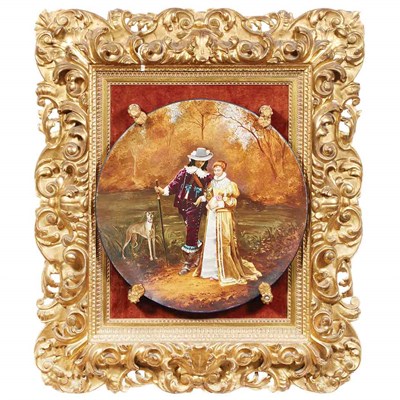 Lot 126 - Continental Painted Ceramic Charger Late 19th/...