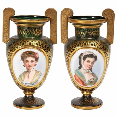 Lot 181 - Pair of Continental Gilt and Polychrome...