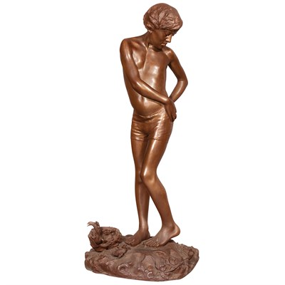 Lot 748 - French Patinated-Spelter Figure of Le...