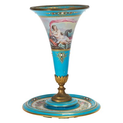 Lot 365 - Sevres Style Gilt-Bronze Mounted Porcelain...