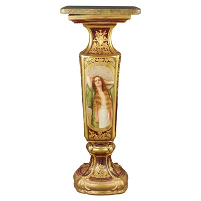 Lot 471 - Vienna Style Gilt and Polychrome Decorated...