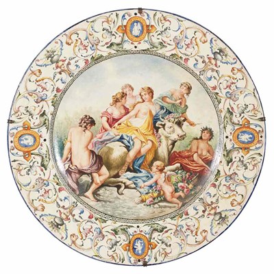 Lot 371 - Continental Mythological Ceramic Charger...