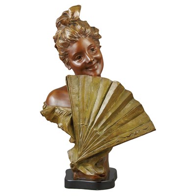 Lot 561 - Belgian Art Nouveau Two-Tone Patinated-Bronze...
