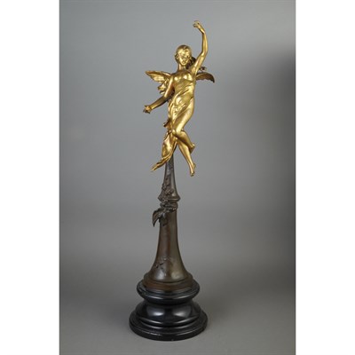 Lot 668 - French Art Nouveau Gilt and Patinated-Bronze...