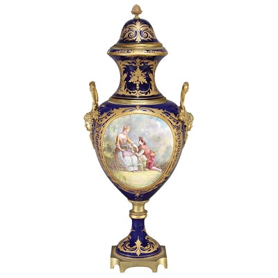 Lot 204 - Sevres Style Gilt-Metal Mounted and Polychrome...