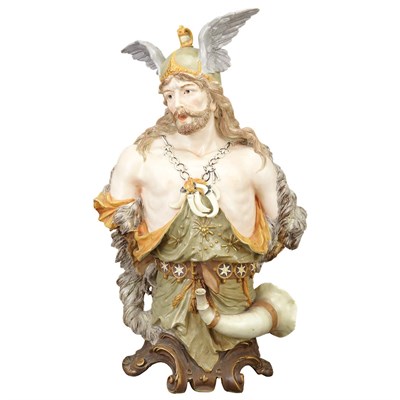 Lot 675 - Austrian Polychrome Decorated Ceramic Bust of...