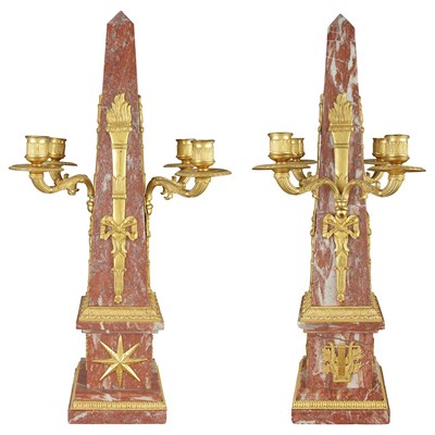 Lot 542 - Pair of Russian Gilt-Bronze Four-Light...