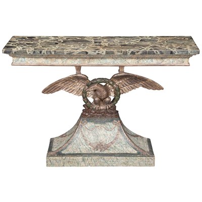 Lot 543 - Continental Faux Marble Painted and Silvered...