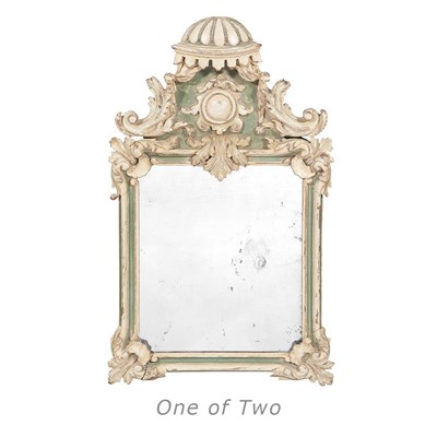 Lot 455 - Assembled Pair of Italian Green and White...