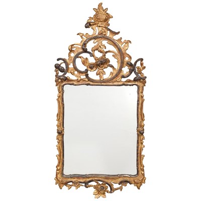 Lot 469 - Italian Rococo Black Painted and Parcel Gilt...