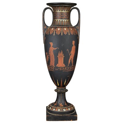 Lot 381 - Danish Painted Wood Urn Mid 19th century In...