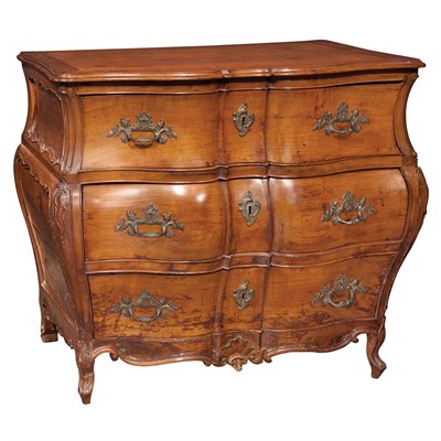 Lot 606 - Provincial Louis XV Fruitwood Commode Second...