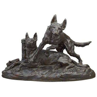 Lot 362 - French Bronze Figural Group of Two German...
