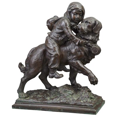 Lot 360 - French Bronze Figural Group Chien du St....