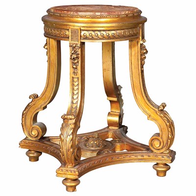 Lot 747 - Louis XVI Style Carved and Gold Painted Stand...