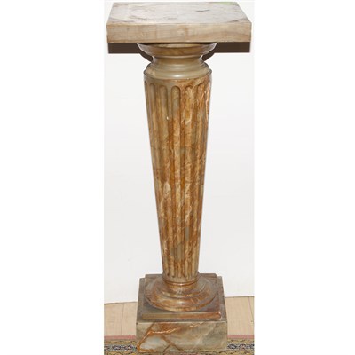 Lot 122 - Neoclassical Style Onyx Pedestal The square...